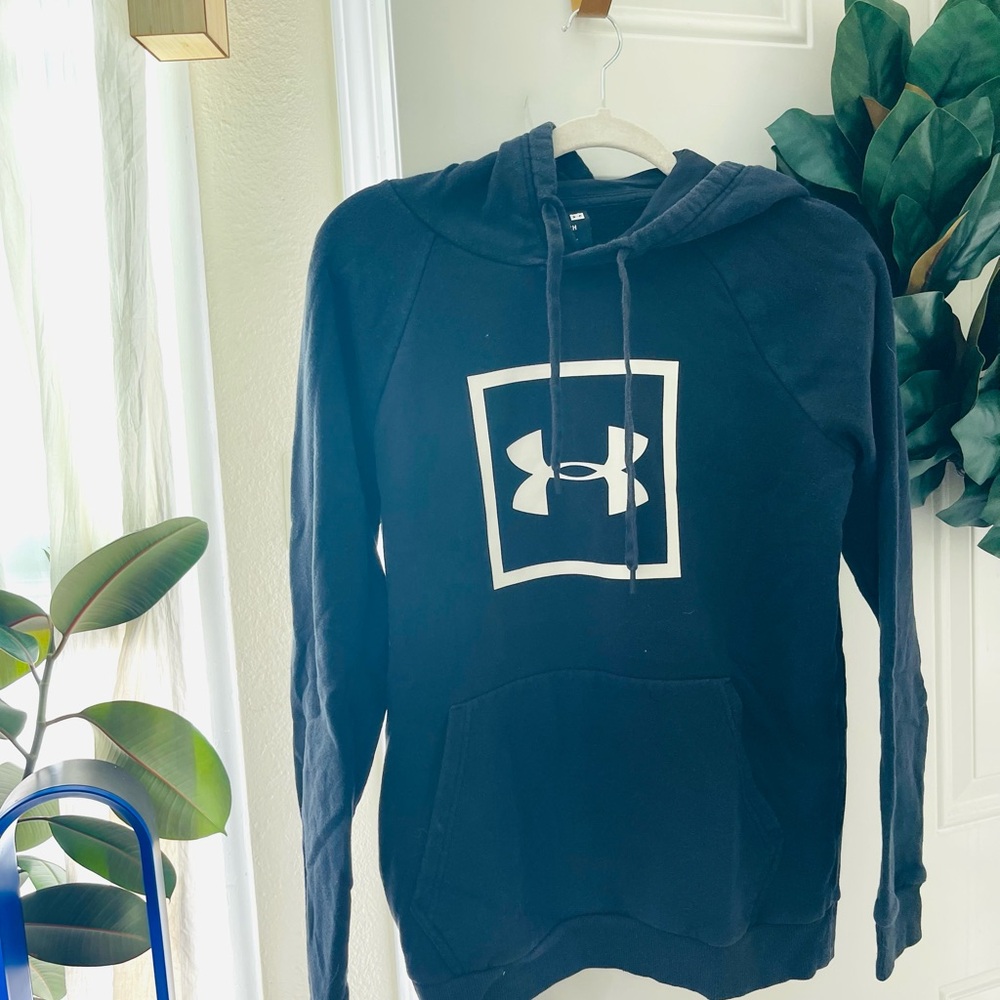 Under Armour washed Black Hoodie with White Logo